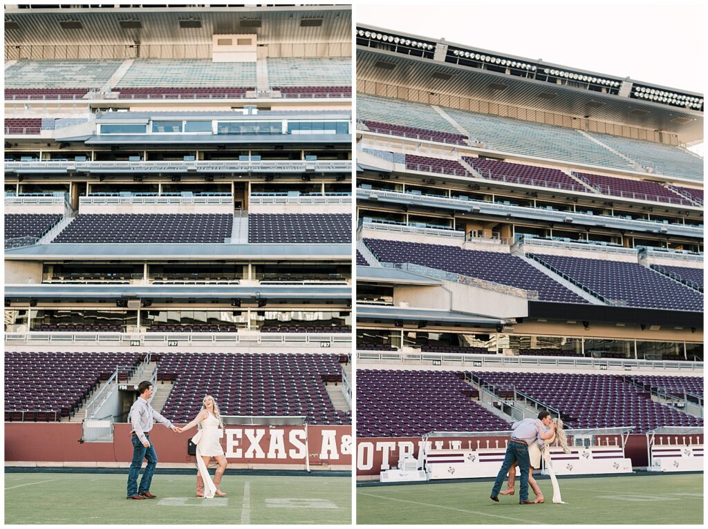 aggie football engagement photos, kyle field engagement photos, college station engagement photos, daretoaim photo