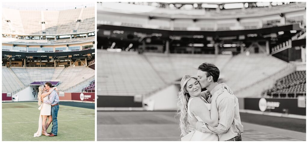 aggie football engagement photos, kyle field engagement photos, college station engagement photos, daretoaim photo