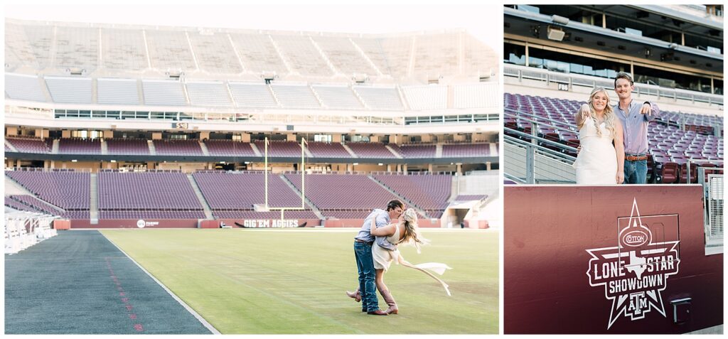 aggie football engagement photos, kyle field engagement photos, college station engagement photos, daretoaim photo